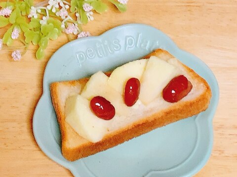 りんご金時豆♪国産チーズピザトースト❤